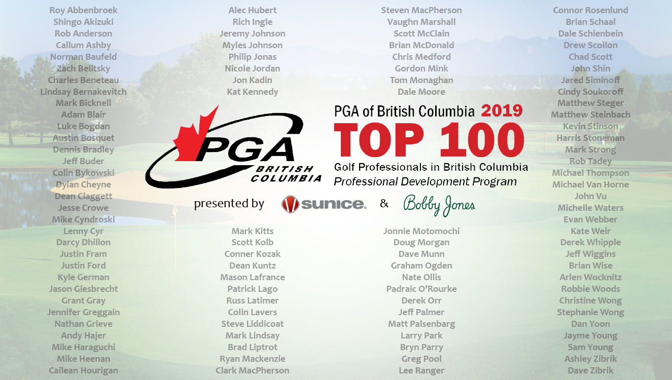 PGA of BC names Top 100 Golf Professionals of 2019 PGA of British